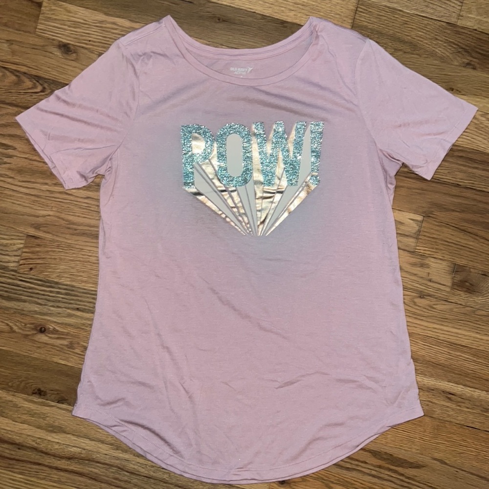 Old Navy “POW” Glitter Graphic Tee Size M